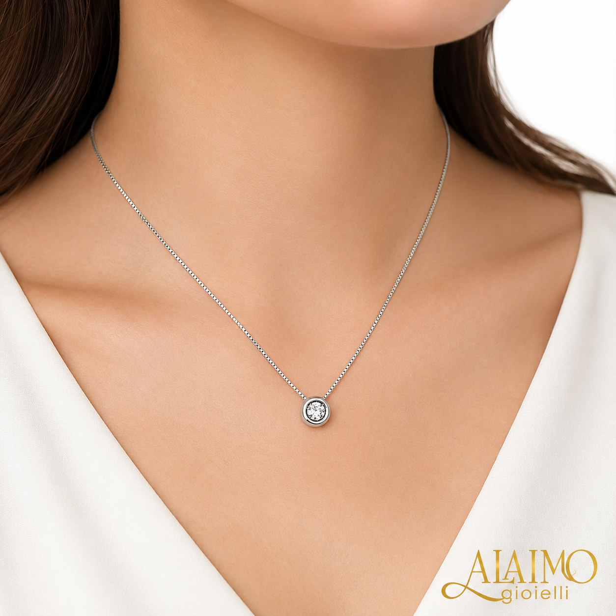 COLLANA PUNTO LUCE DIAMANTI  PNSET12ALG Oro 18kt