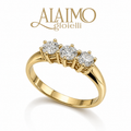 Anello Trilogy AT02 Oro Bianco 18 kt con Tre Diamanti Taglio Brillante