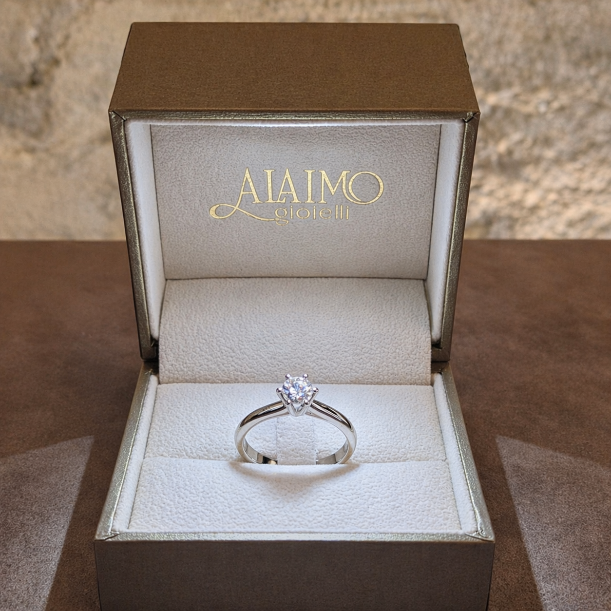Confezione regalo Alaimo Gioielli per anello solitario con diamante