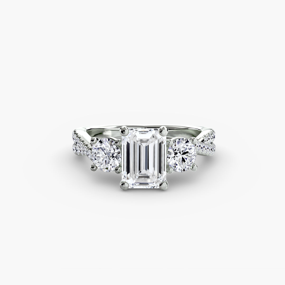 Three-Stone with Pavé Band 2