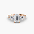 Three-Stone Ring with Pavé Band 4