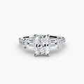 Three-Stone Ring with Pavé Band 4