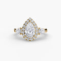 Three-Stone Ring with Halo