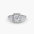Three-Stone Ring with Halo 2