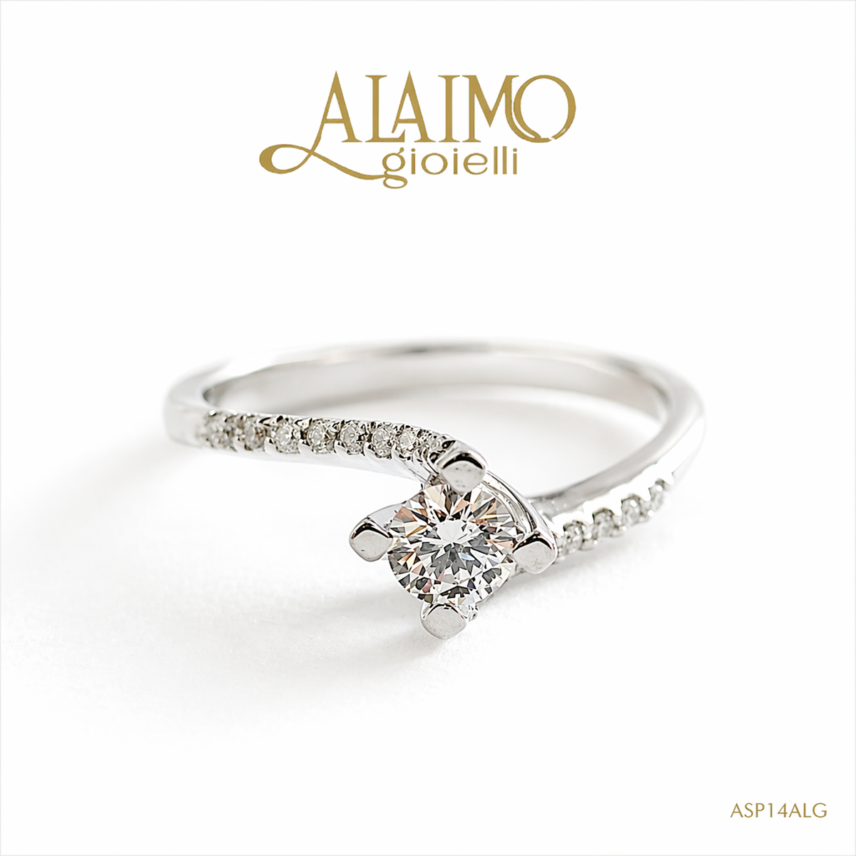 Anello Solitario ASP14ALG Oro 18 kt con Diamante