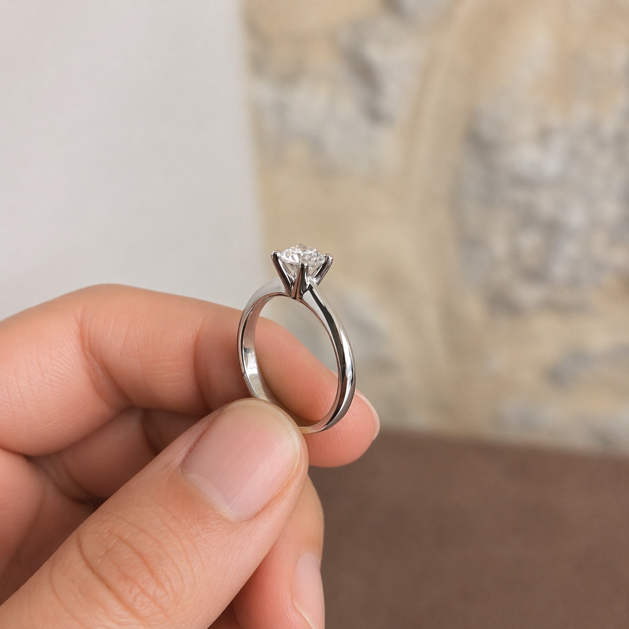 Anello Solitario AS64ALG Oro 18 kt con Diamante