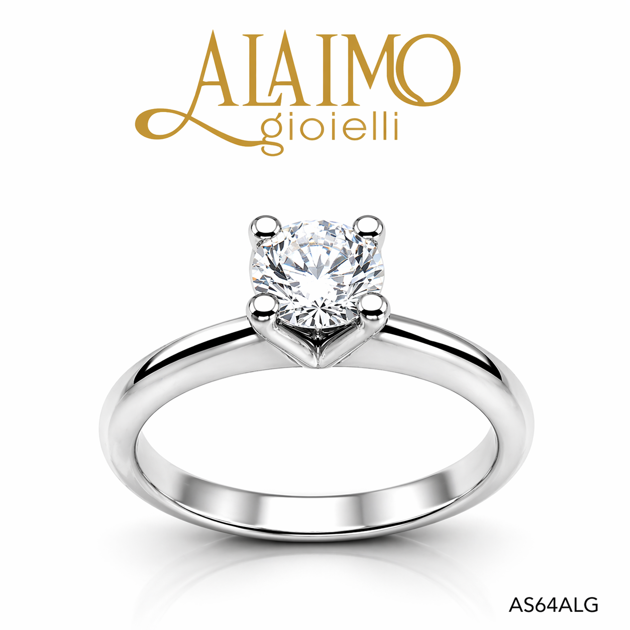 Anello Solitario AS64ALG Oro 18 kt con Diamante