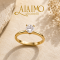 Anello Solitario AS64ALG Oro 18 kt con Diamante Taglio Brillante
