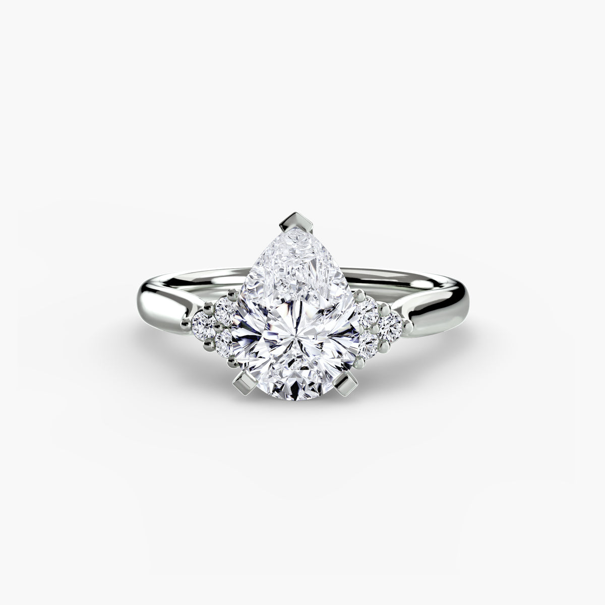 Solitaire with Cluster Shoulders 2