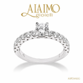Anello Solitario Oro Bianco 18 kt con Diamanti | ASP24ALG