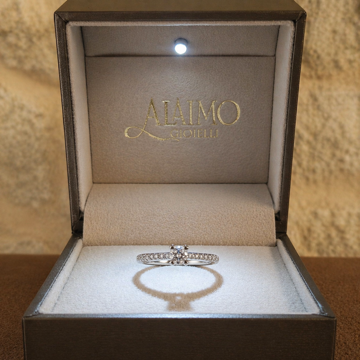 Anello Solitario ASP03ALG Oro 18 kt con Diamante