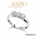 Anello Trilogy AT02 Oro Bianco 18 kt con Tre Diamanti Taglio Brillante