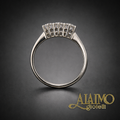 Anello Trilogy AT02 Oro Bianco 18 kt con Tre Diamanti Taglio Brillante