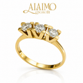 Anello Trilogy AT10 Oro Bianco 18 kt con Tre Diamanti Taglio Brillante