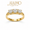 Anello Trilogy AT01 Oro Bianco 18 kt con Tre Diamanti Taglio Brillante