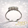 Anello Trilogy SPE36880 Oro Bianco 18 kt con Tre Diamanti Brillanti