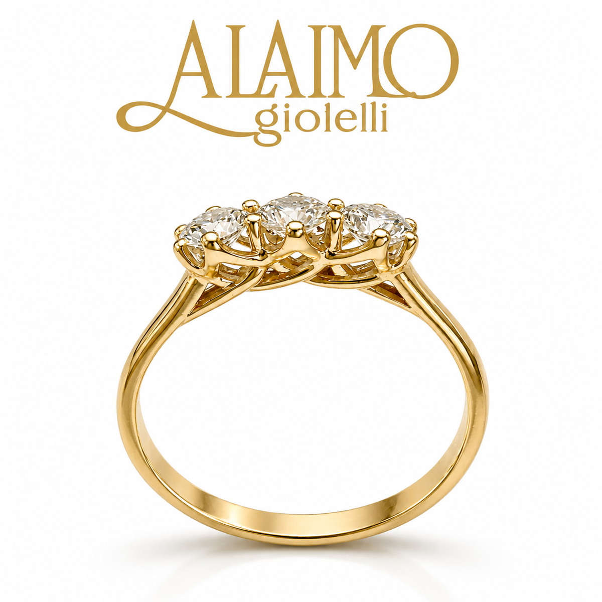 Anello Trilogy SPE36880 Oro Bianco 18 kt con Tre Diamanti Brillanti