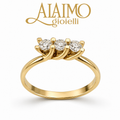 Anello Trilogy AT15 Oro Bianco 18 kt con Tre Diamanti Taglio Brillante