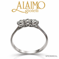 Anello Trilogy SPE36880 Oro Bianco 18 kt con Tre Diamanti Brillanti