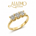 Anello Trilogy PSQ2056 Oro 18 kt con Tre Diamanti Taglio Brillante